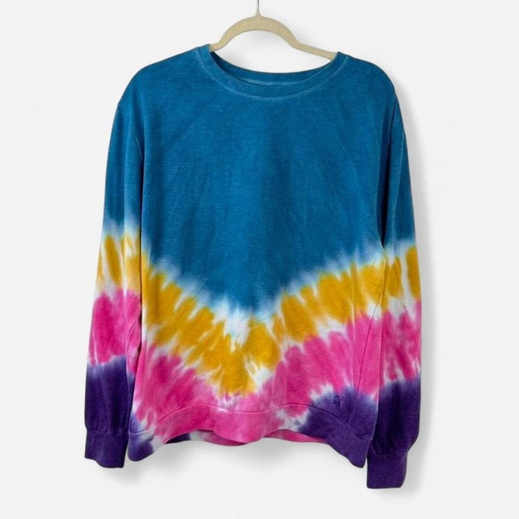 Tops - Ivory Ella tie dye fleece sweatshirt small colorful cozy sweatshirt